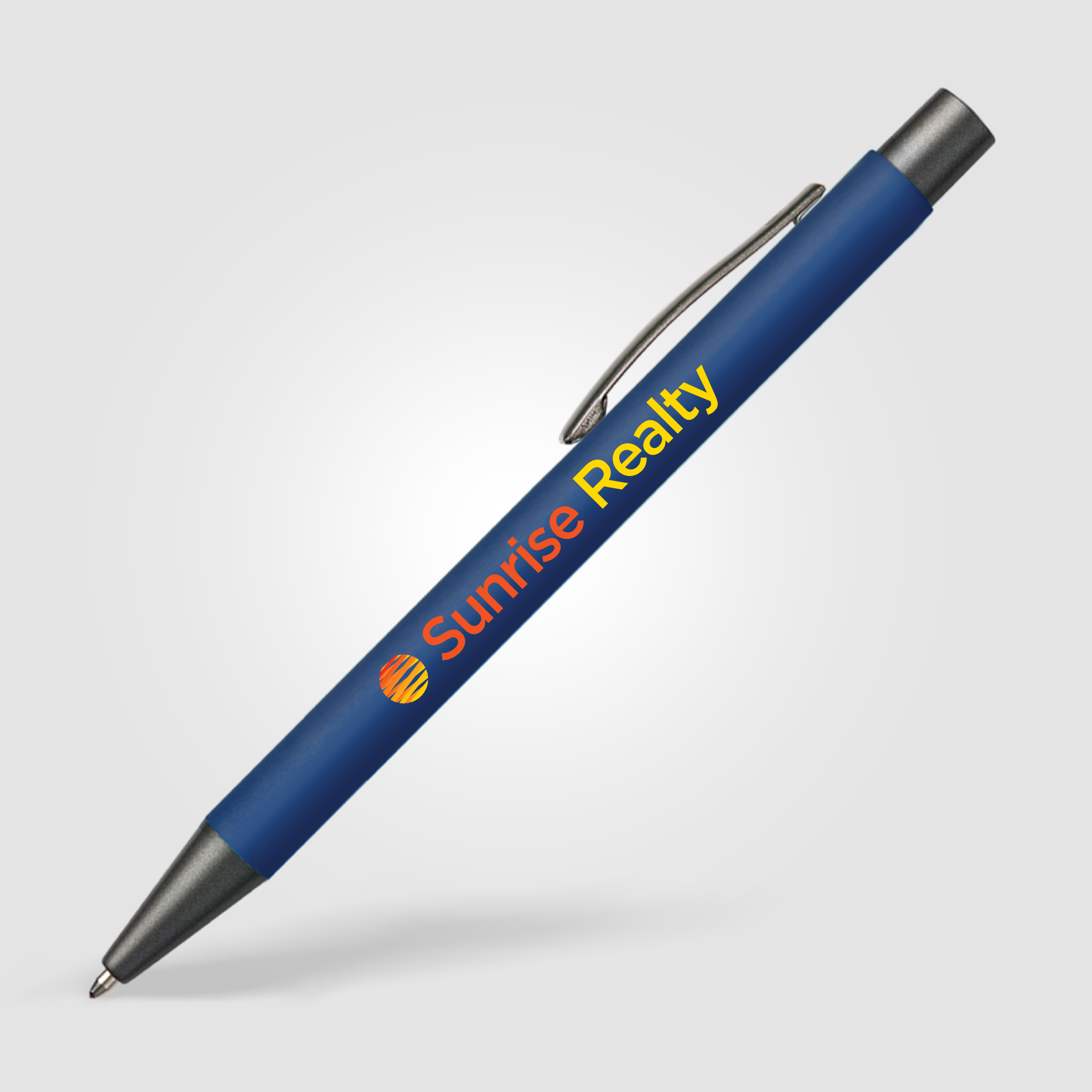 Stylo à bille publicitaire touché gomme Bowie Bleu marine